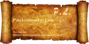 Paulcsenetz Lea névjegykártya